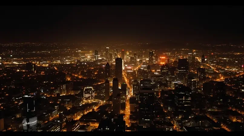 城市夜景航拍封面